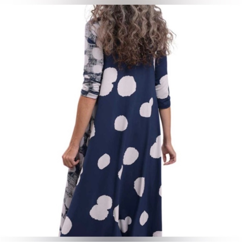 Alembika Spot Swing Navy and White Dress, Mixed dot V neck Line dress size 0 - Picture 2 of 13